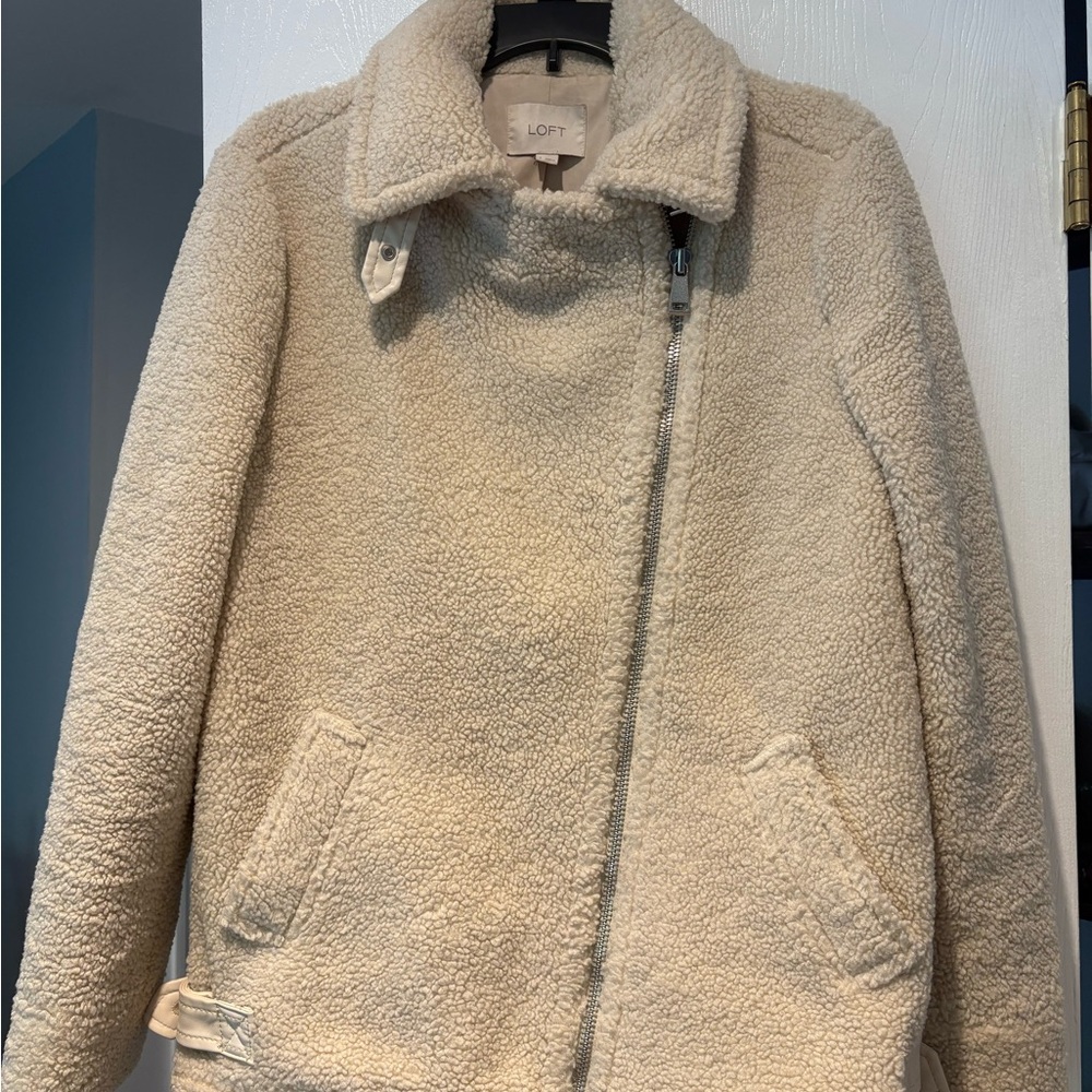 LOFT Cream Sherpa Jacket